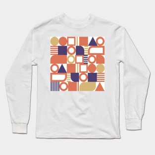 Coral geometric abstract cute Long Sleeve T-Shirt